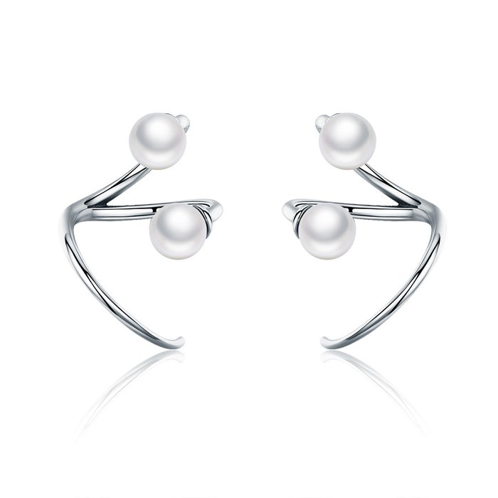 cercei-din-argint-twist-pearls-54333-4 Cercei din argint Twist & Pearls - imagine 1