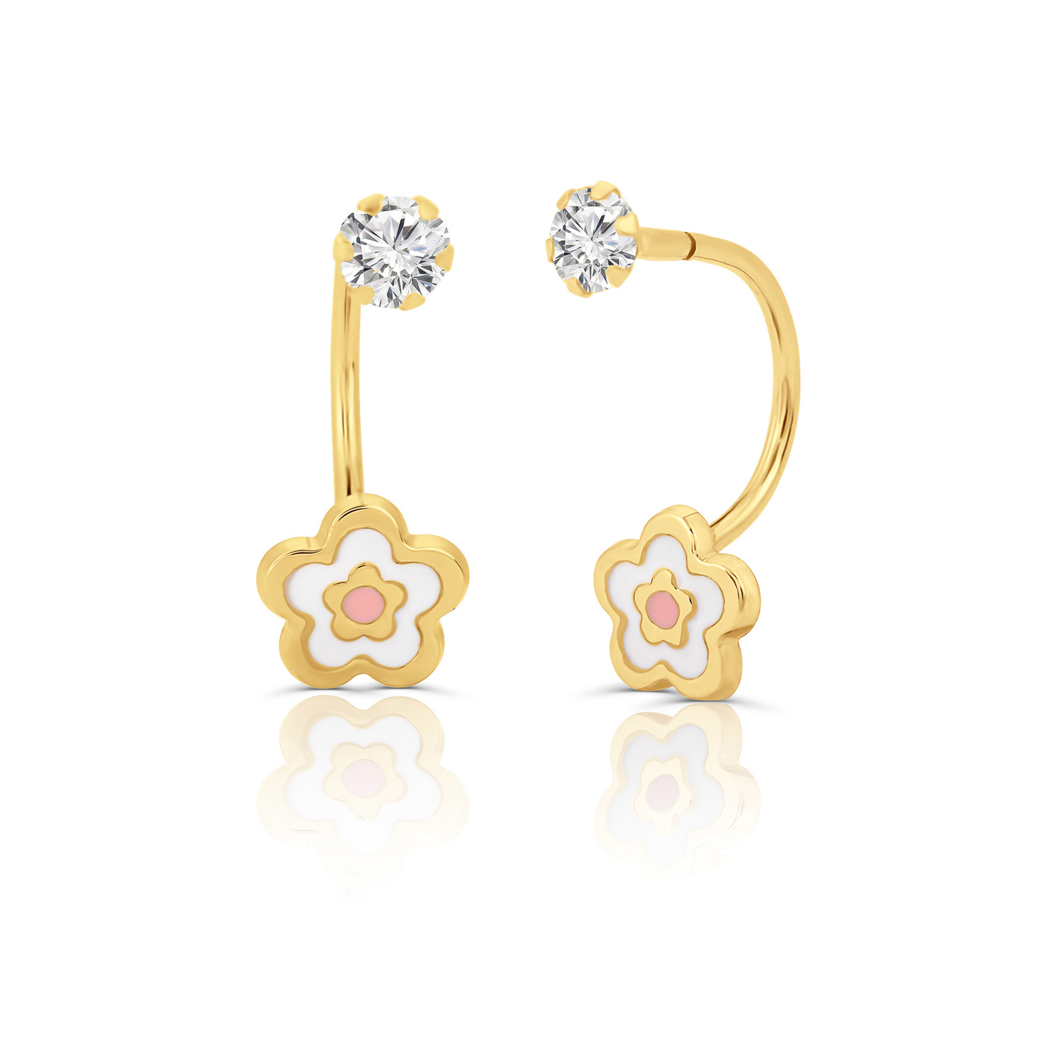 cercei-din-aur-14k-pentru-copii-pink-white-flowers-and-crystals-137484-4 Cercei din aur 14K pentru copii Pink/White Flowers and Crystals - imagine 1