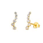 Cercei din aur 14K Small Crystal-Encrusted Snake