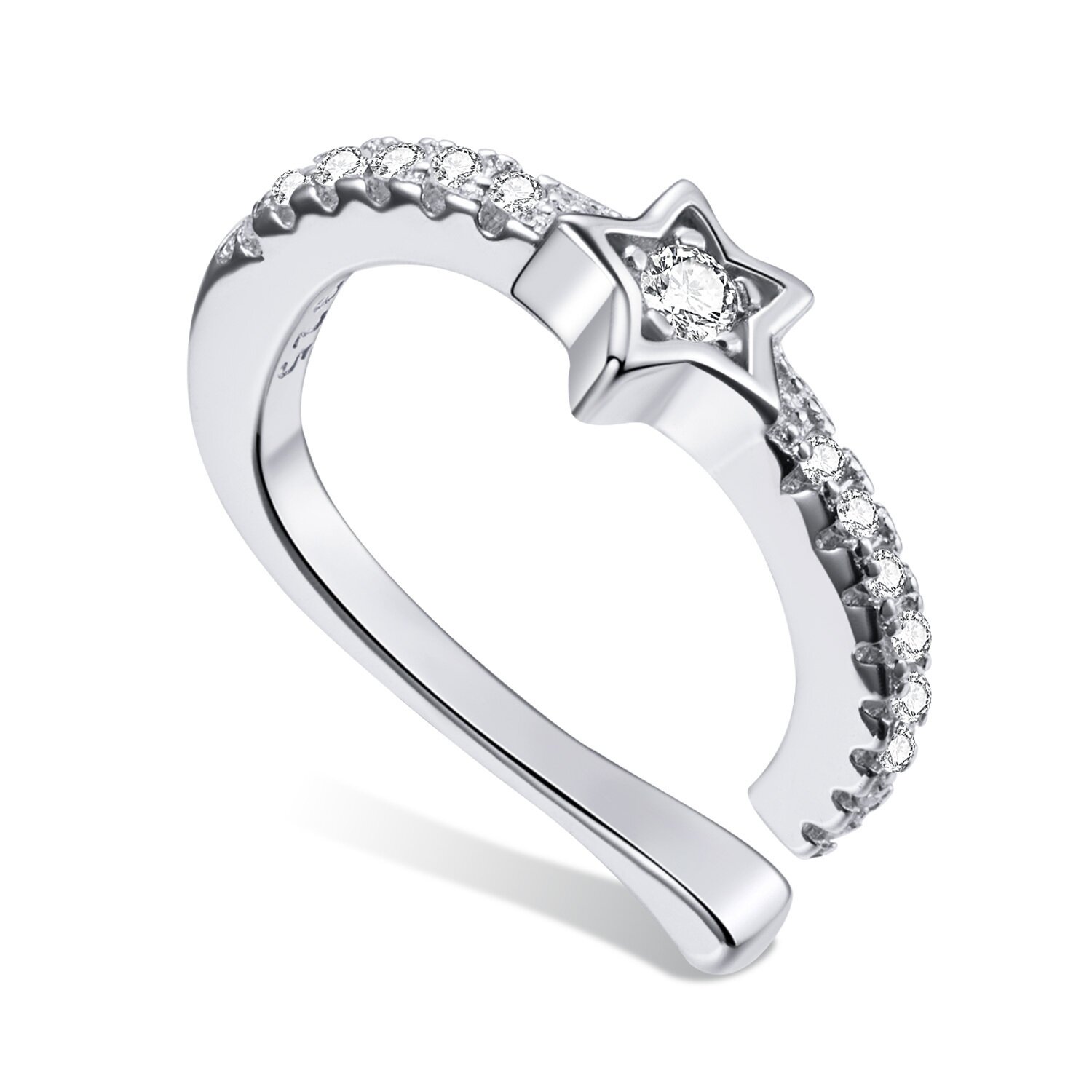 cercel-din-argint-star-studded-clip-119357-4 CERCEL din argint Star Studded Clip - imagine 1