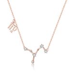 Colier din argint cu Constelatia Fecioara rose gold