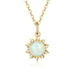 Colier din argint Golden Opal Sun