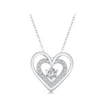 Colier din argint Shiny Double Heart