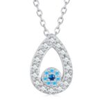 Colier reglabil din argint Tear Drop Eye