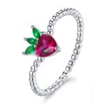 Inel din argint Crystal Strawberry