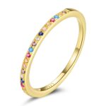 Inel din argint Golden Rainbow Circle