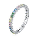 Inel din argint Rainbow Crystal Hoops