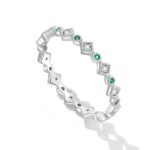 Inel din argint Small Green Rhombes