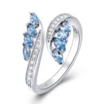 Inel reglabil din argint Blue Drops Ring