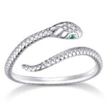Inel reglabil din argint Silvery Snake
