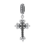 Talisman din argint Black Crystal Cross