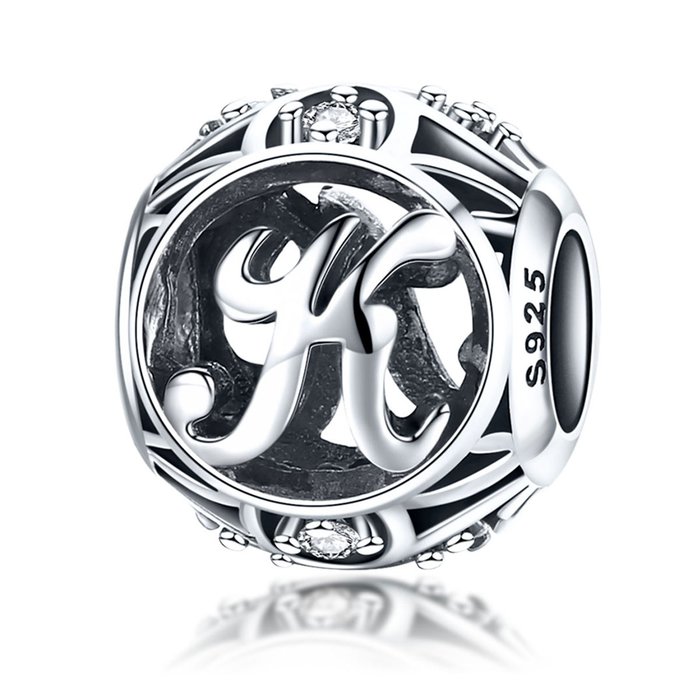 talisman-din-argint-cu-litera-k-si-cristale-51843-4 Talisman din argint cu Litera K si cristale - imagine 1