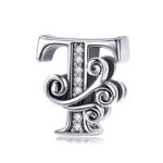 Talisman din argint cu Litera T din Poveste