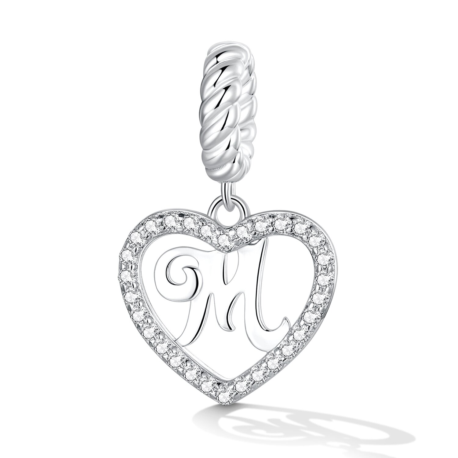 talisman-din-argint-heart-letter-m-110750-4 Talisman din argint Heart Letter M - imagine 1