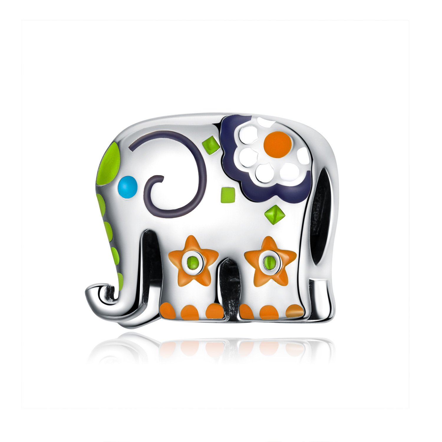 talisman-din-argint-little-green-elephant-63561-4 Talisman din argint Little Green Elephant - imagine 1
