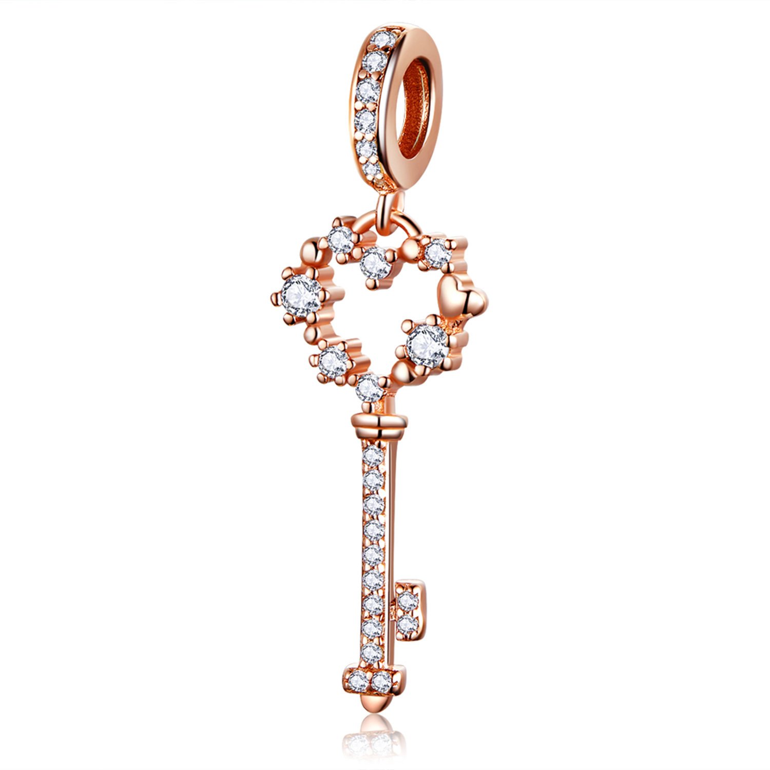 talisman-din-argint-rose-gold-heart-key-61500-4 Talisman din argint Rose Gold Heart Key - imagine 1