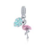 Talisman din argint Sparkling Flamingo