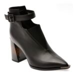 Botine elegante EPICA negre, J3925, din piele naturala