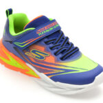 Pantofi SKECHERS albastri, FLEX-GLOW ULTRA, din material textil