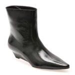 Botine elegante EPICA negre, B238, din piele naturala lacuita