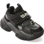 Pantofi sport Dama GRYXX negri, 25812, din material textil si piele naturala