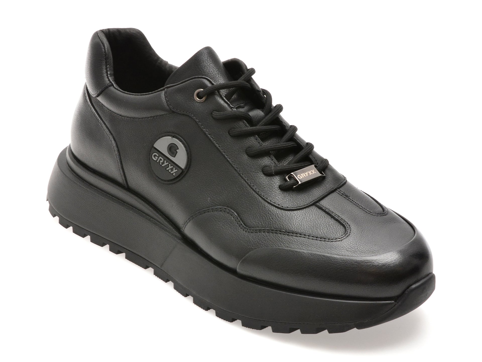 05a374296a5cfdb3e71ff148314b56ce387f08933fc4737c7338ef13d4d599c2 Pantofi sport GRYXX negri, 58211, din piele naturala - imagine 1