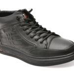 Ghete BITE THE BULLET negre, 66007, din piele naturala