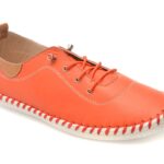 Pantofi dama SHOOZY portocalii, EV30106, din piele naturala