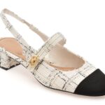 Pantofi dama eleganti ALDO alb-negru, AGATHE 122, din material textil
