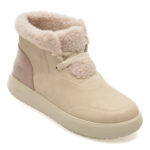 Ghete Femei SKECHERS nude, ARCH FIT HORIZON BOOT, din piele naturala