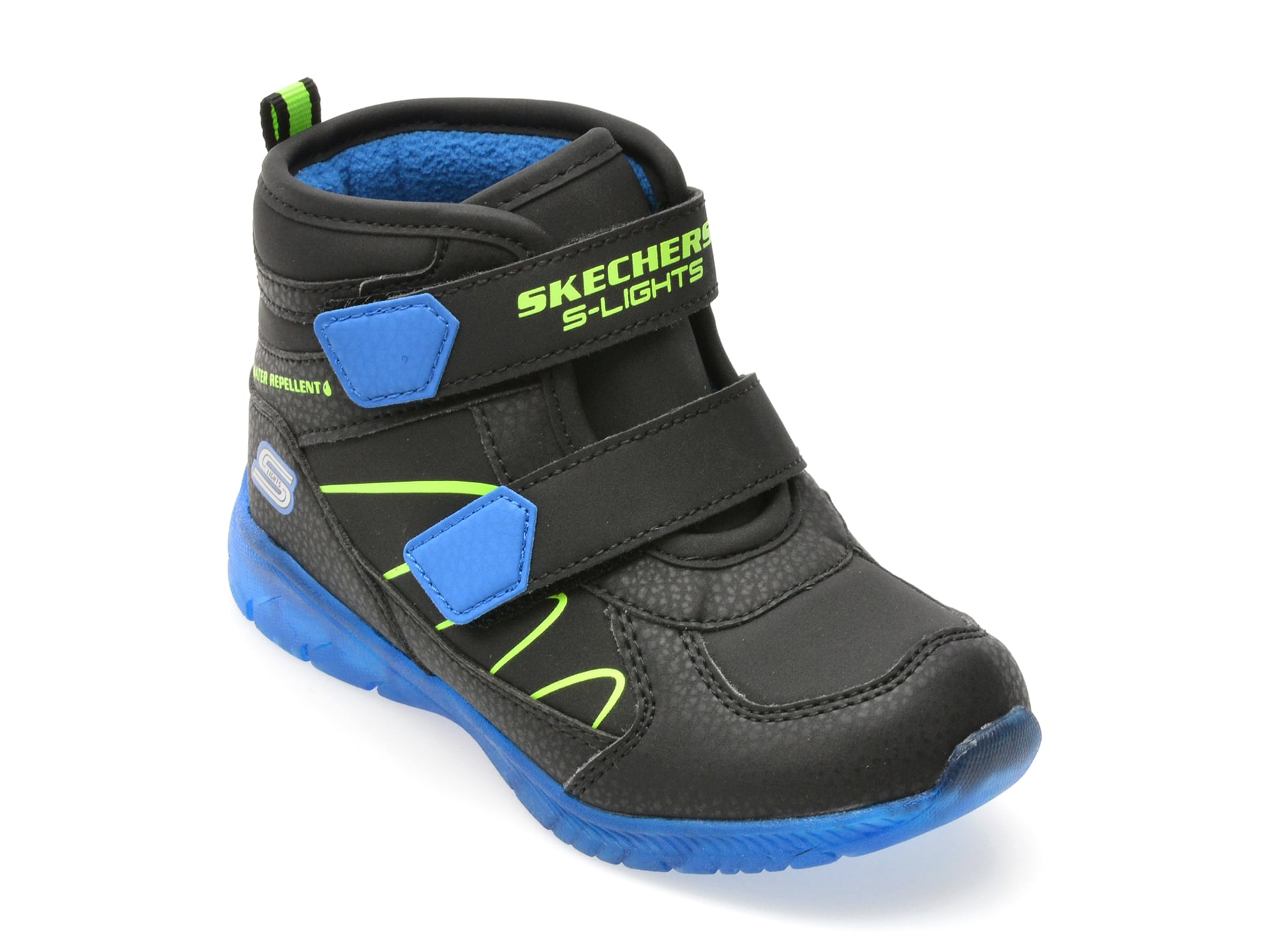 0cb1ac3bfa367046c6708d0b01aa1436afc7bf0b7a3c24d8ff1d12780be02f61 Ghete SKECHERS negre, ILLUMI-BRIGHTS, din piele ecologica - imagine 1