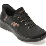 Pantofi sport Dama SKECHERS negri, SUMMITS, din material textil