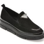 Pantofi dama IMAGE negri, 387392, din piele intoarsa