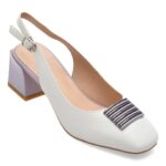 Pantofi dama eleganti EPICA albi, K340054, din piele naturala