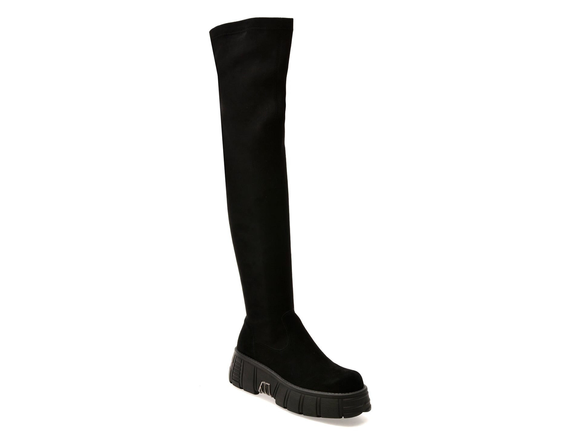 0f8cd385cd43268a2e155c65d68d70be6fd51237e5f3ec3d210c3fbc260c3e7d Cizme Femei GRYXX negre, D326, din material textil si piele naturala - imagine 1