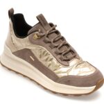 Pantofi sport Dama GEOX gri, D46WPD, din material textil si piele naturala