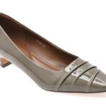Pantofi dama eleganti EPICA gri, 9152, din piele naturala lacuita