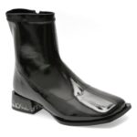 Botine FLAVIA PASSINI negre, 95261, din piele ecologica lacuita