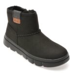 Ghete GEOX negre, J56NCA, din piele ecologica