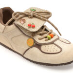 Pantofi sport Dama GRYXX bej, A903, din nabuc