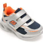 Pantofi sport SKECHERS argintii, METEOR-LIGHTS, din material textil