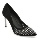 Pantofi dama eleganti FLAVIA PASSINI negri, H2407, din piele intoarsa