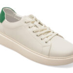 Pantofi sport OTTER albi, SN60007, din piele naturala