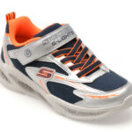 Pantofi sport SKECHERS argintii, METEOR-LIGHTS, din material textil