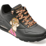 Pantofi sport SKECHERS negri, 251014, din piele ecologica