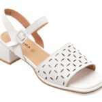 Sandale KARISMA albe, WC60001, din piele naturala