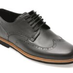 Pantofi eleganti BITE THE BULLET negri, TUR101, din piele naturala