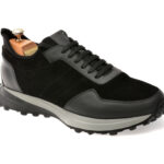 Pantofi sport LE COLONEL negri, 66739, din piele intoarsa