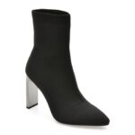 Botine elegante EPICA negre, C5595, din material textil