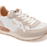 Pantofi sport Dama PEPE JEANS albi, LS40004, din material textil